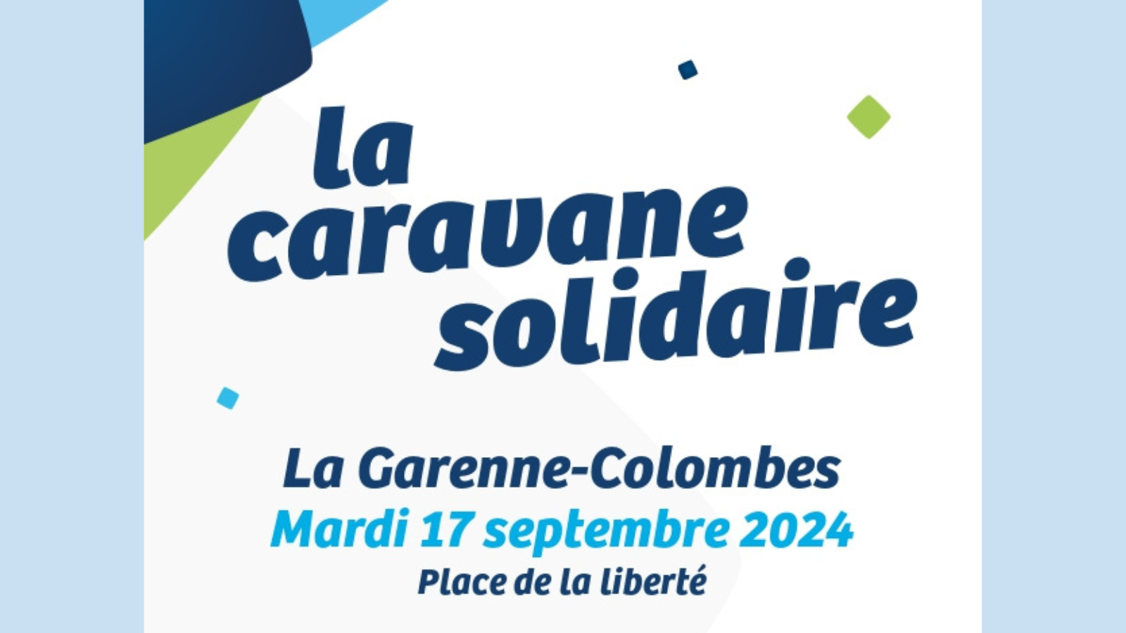 Visuel avec du texte La Caravane Solidaire